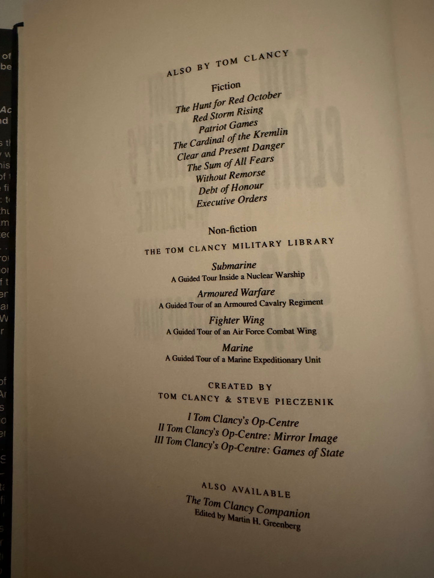 SSN & Op-centre Actors of War by Tom Clancy (hardback book)