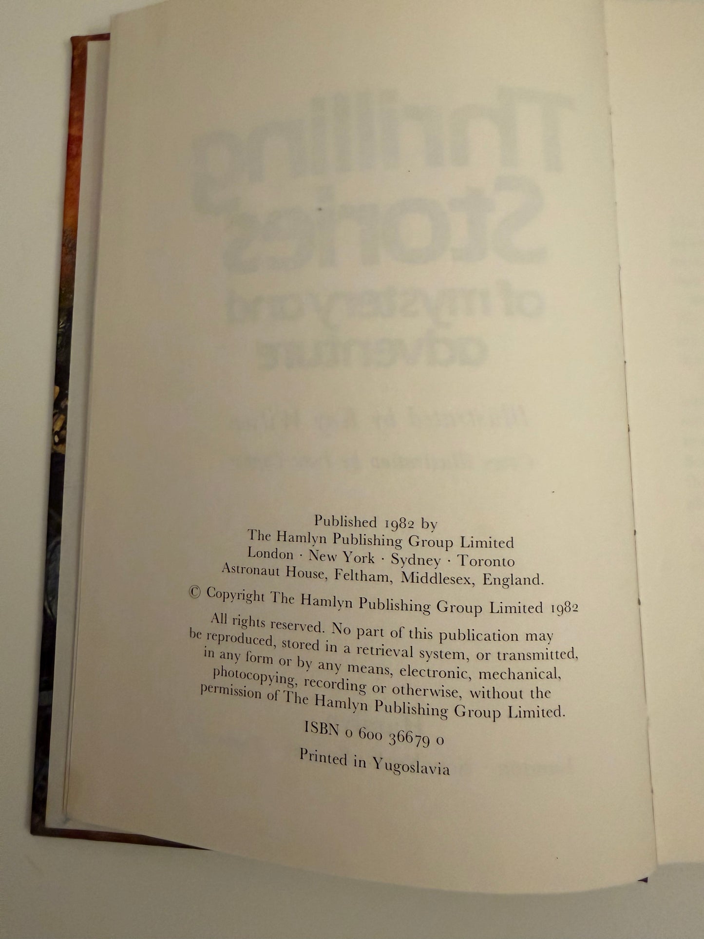 Thrilling Stories of Mystery and Adventure by Falcon Fiction Club (hardback book)