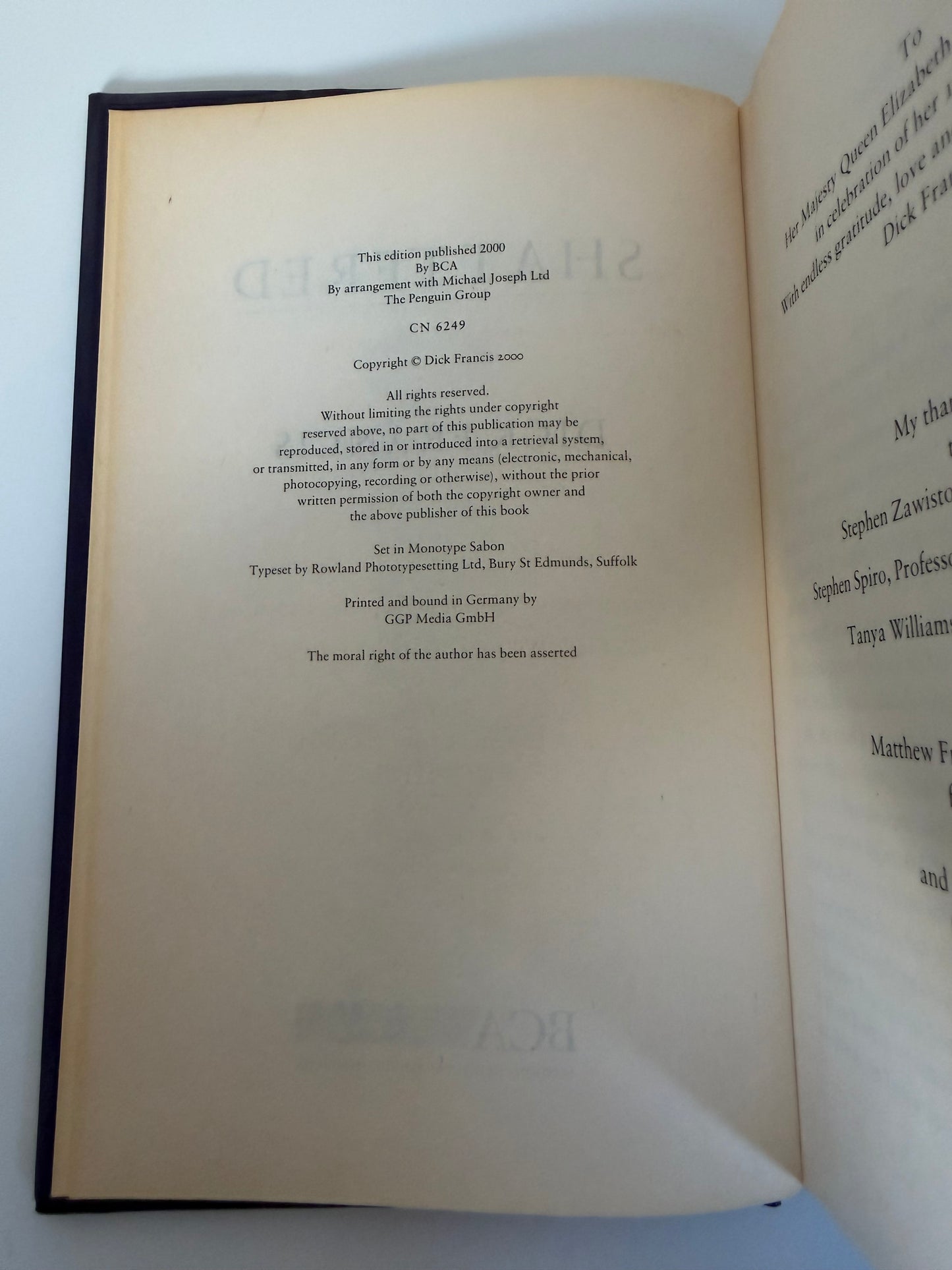 Shattered by Dick Francis (hardback book)