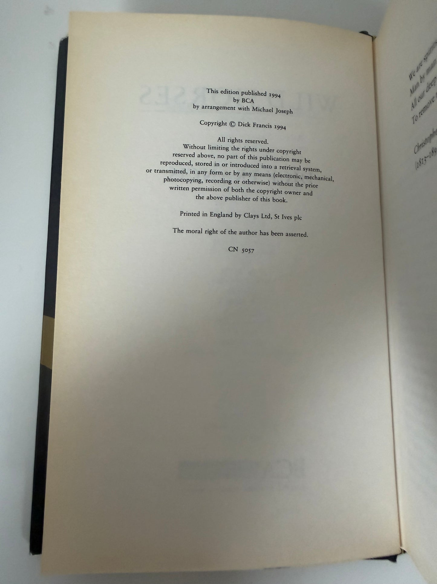 Wild Horses by Dick Francis (hardback book)