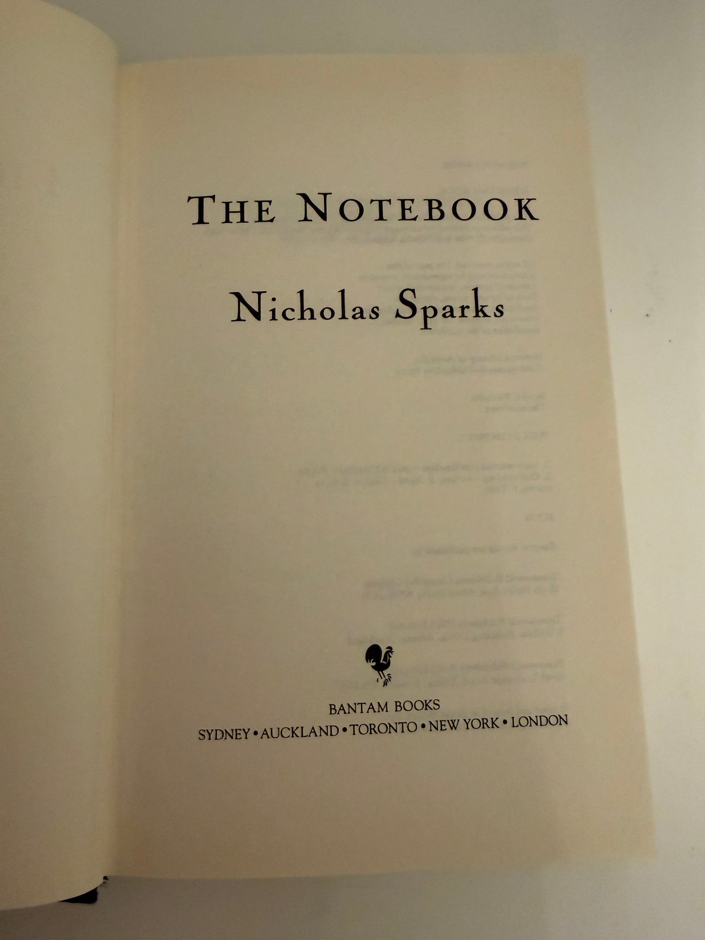 The Notebook by Nicholas Sparks (Hardback book)