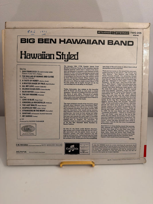 Big Ben Hawaiian Band, Hawaiian Styled LP, Marble Arch Vinyl