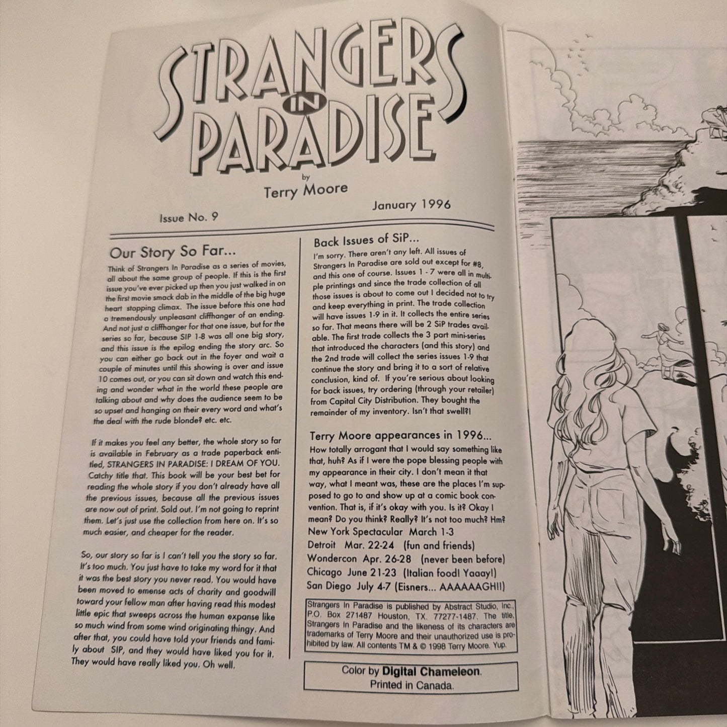 STRANGERS IN PARADISE #9 - Vol 2 - May 1998 - Gold Foil Variant - Abstract (comic)
