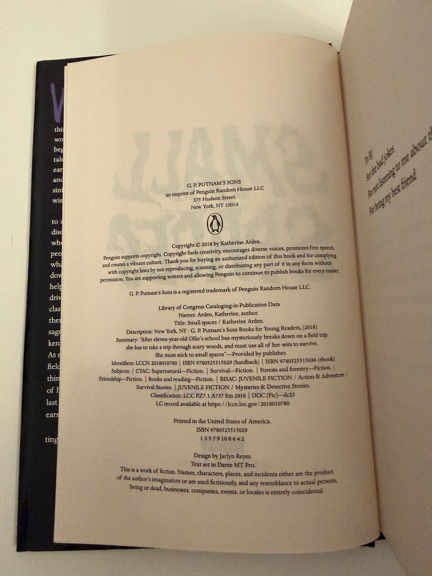 Small Spaces by Katherine Arden (hardback book)