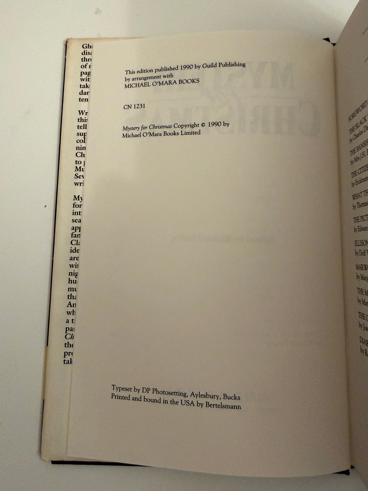 Mystery for Christmas by Richard Dalby (hardback book)