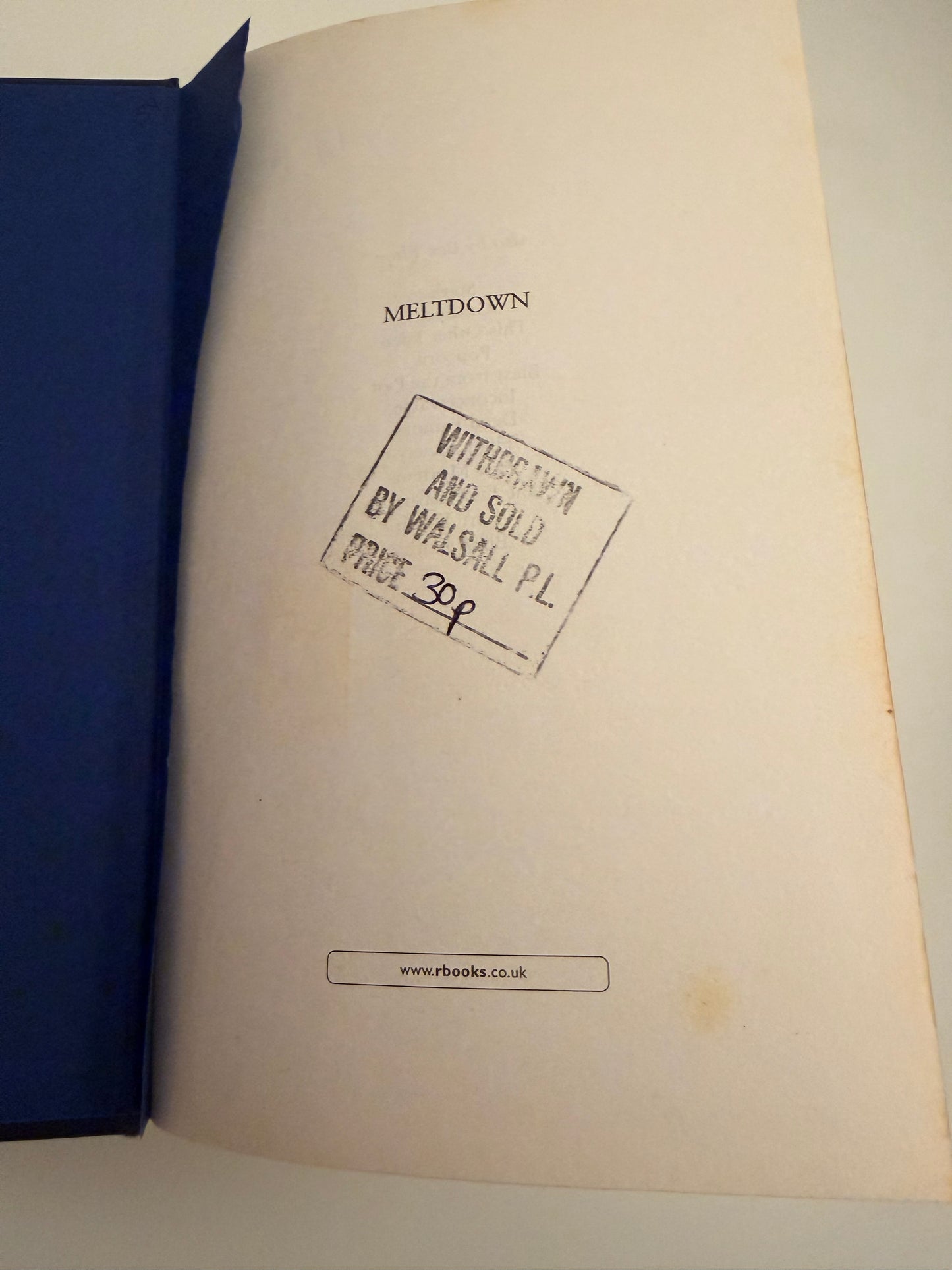 Meltdown: It’s crunch time by Ben Elton (hardback book)