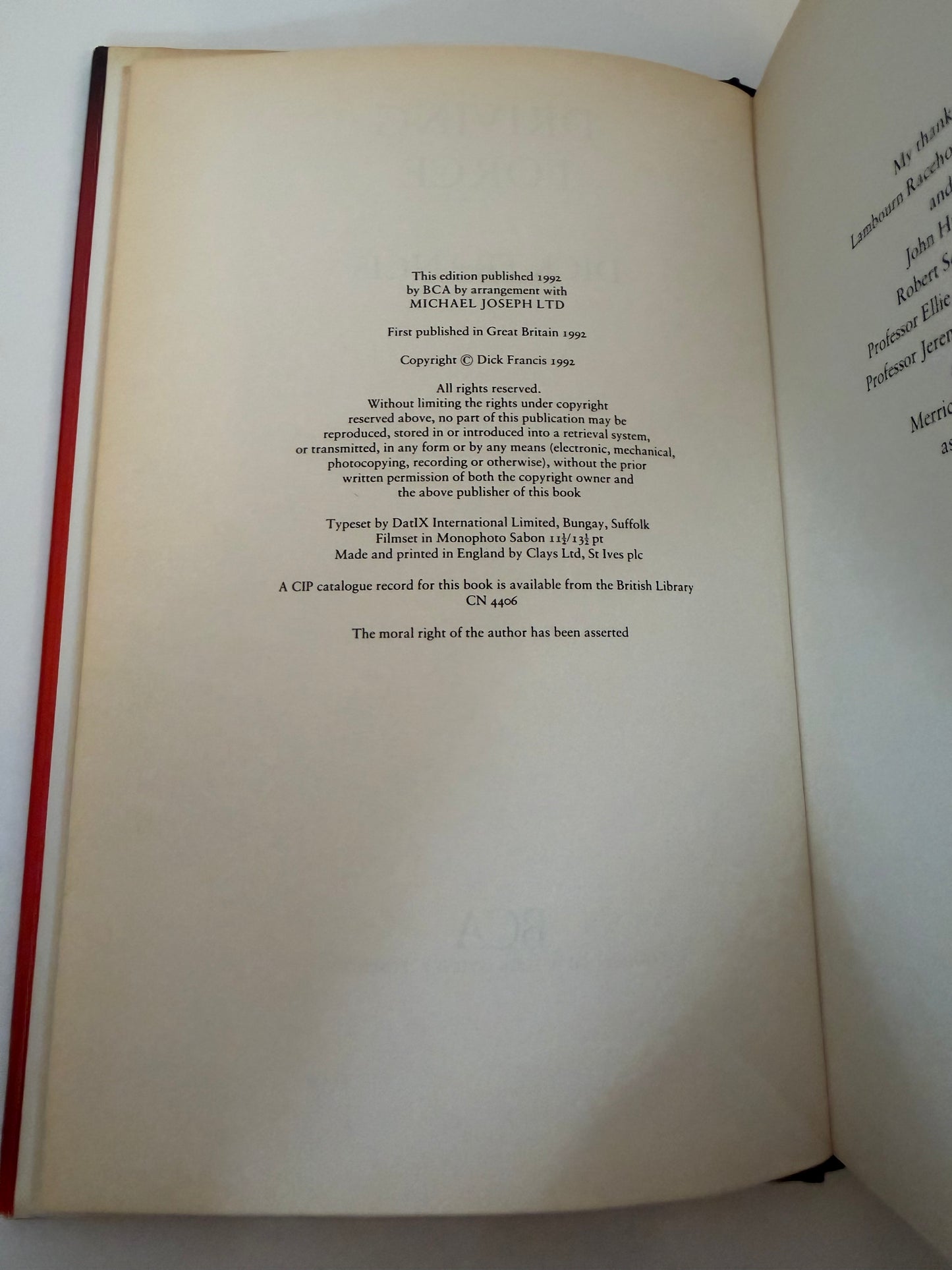 Driving Force by Dick Francis (hardback book)