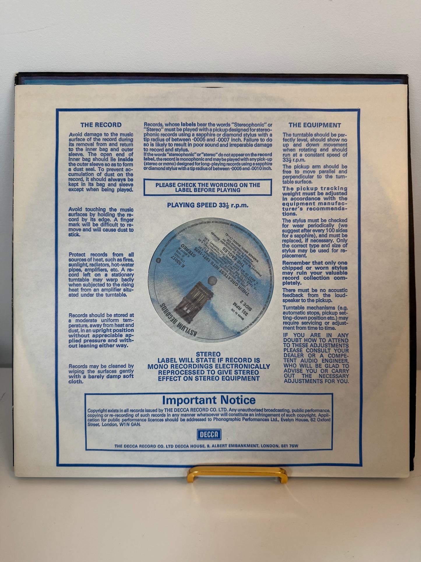 Eagles ‎– Their Greatest Hits (1971-1975) Vinyl LP Compilation