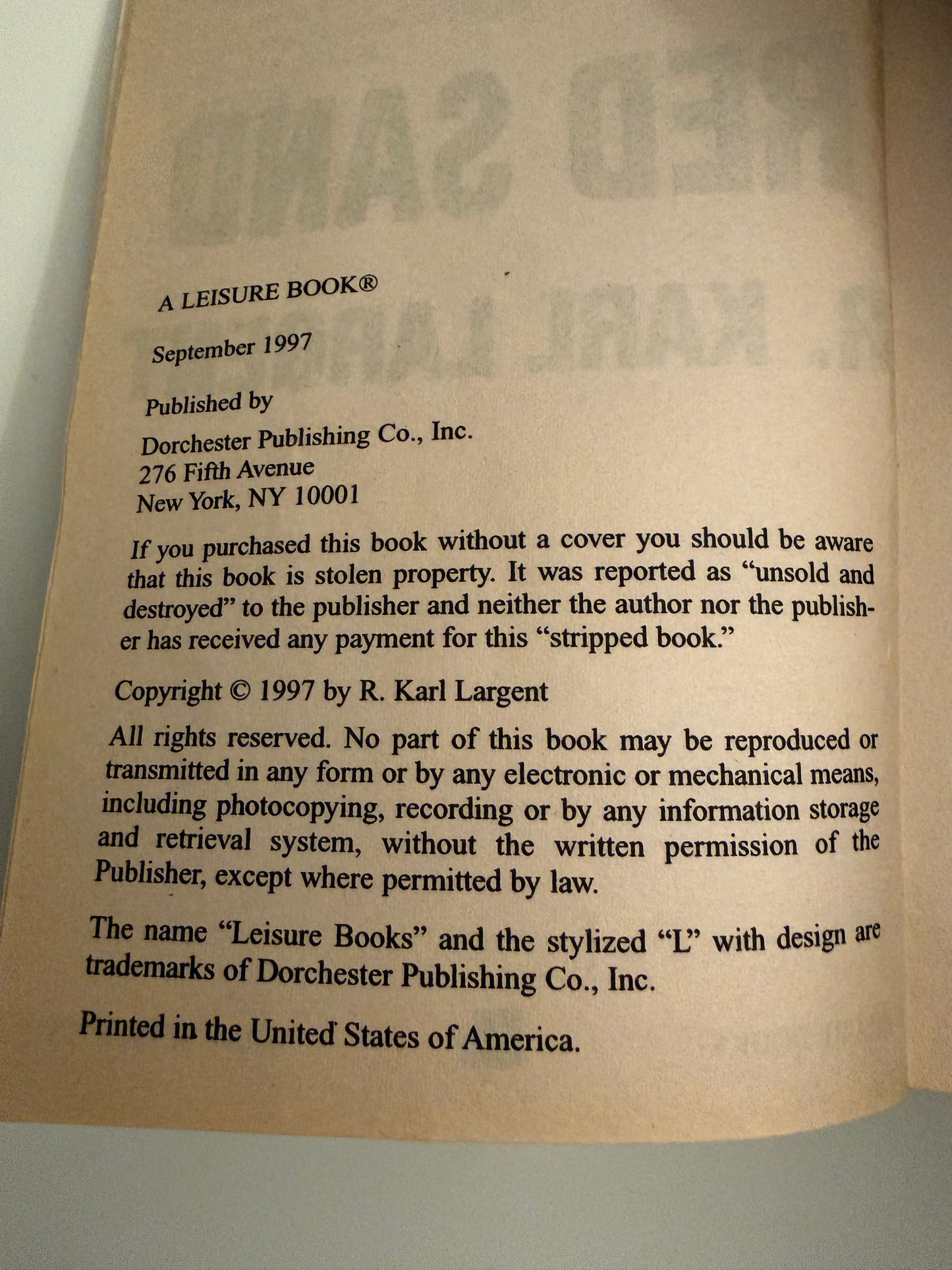 Red Sand by R. Karl Largent (Vintage Techno-Thriller)