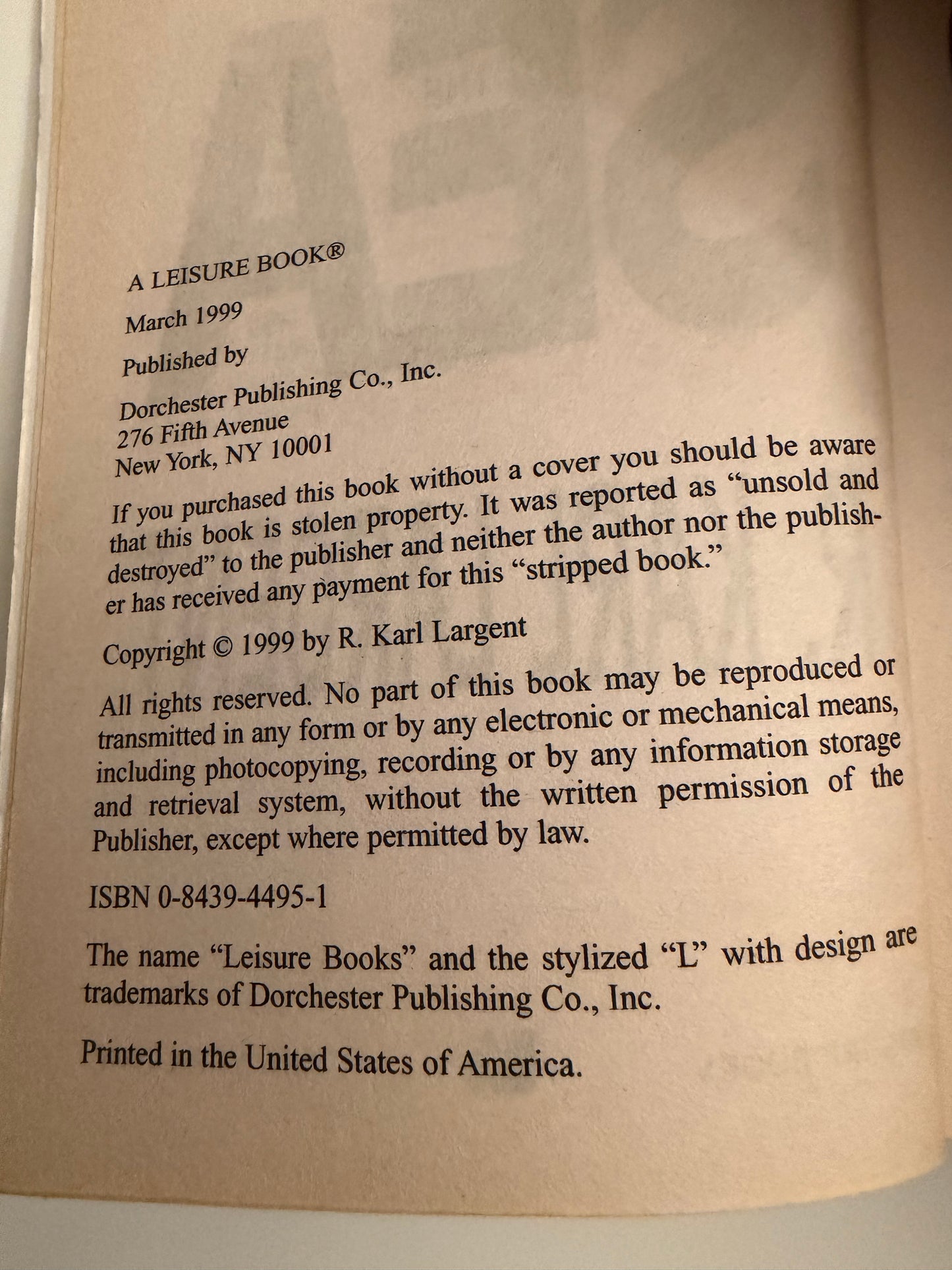 The Sea by R. Karl Largent (Vintage Techno-Thriller)