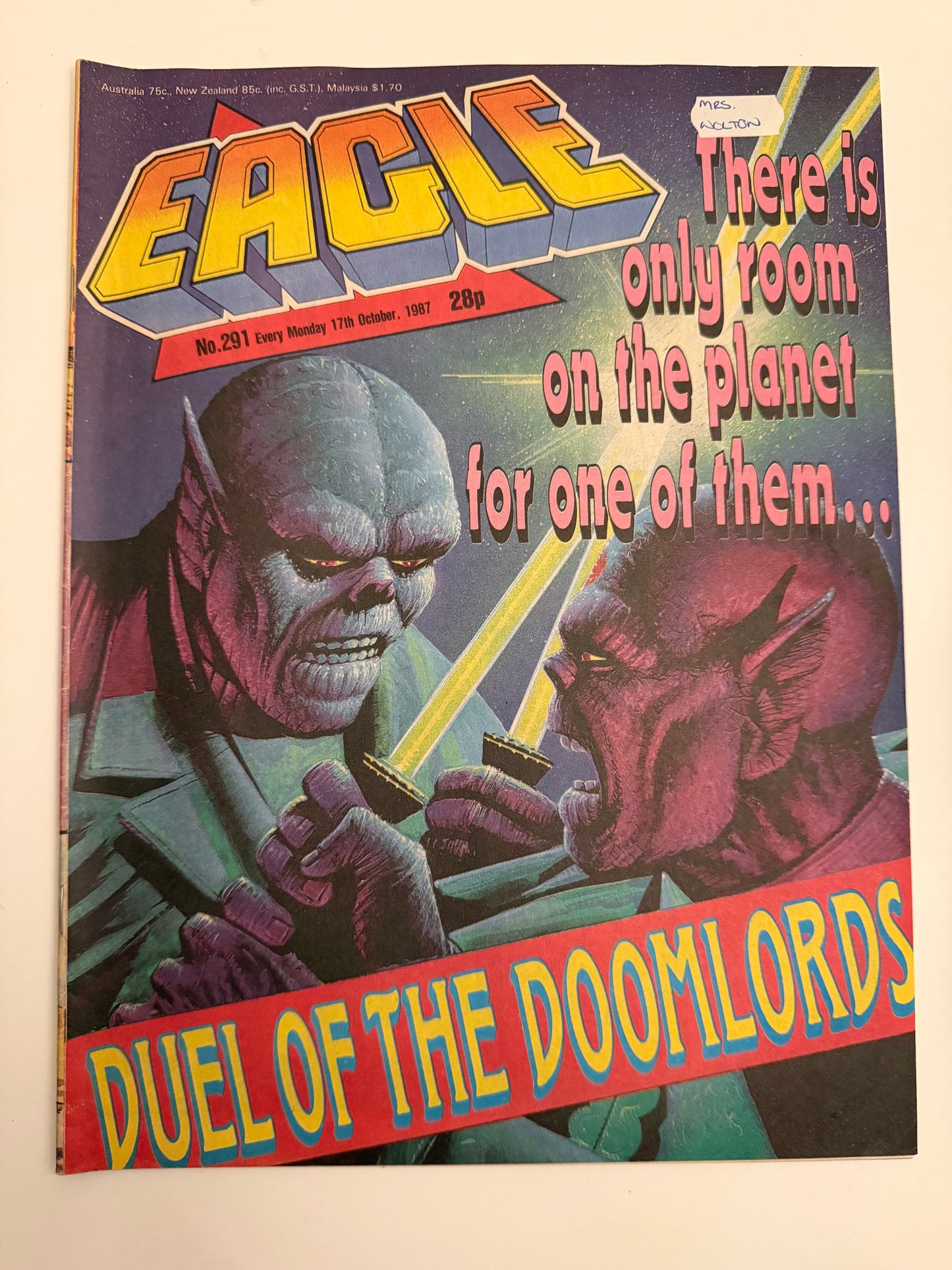 Eagle Comic – Issue No. 291 (17th October 1987)