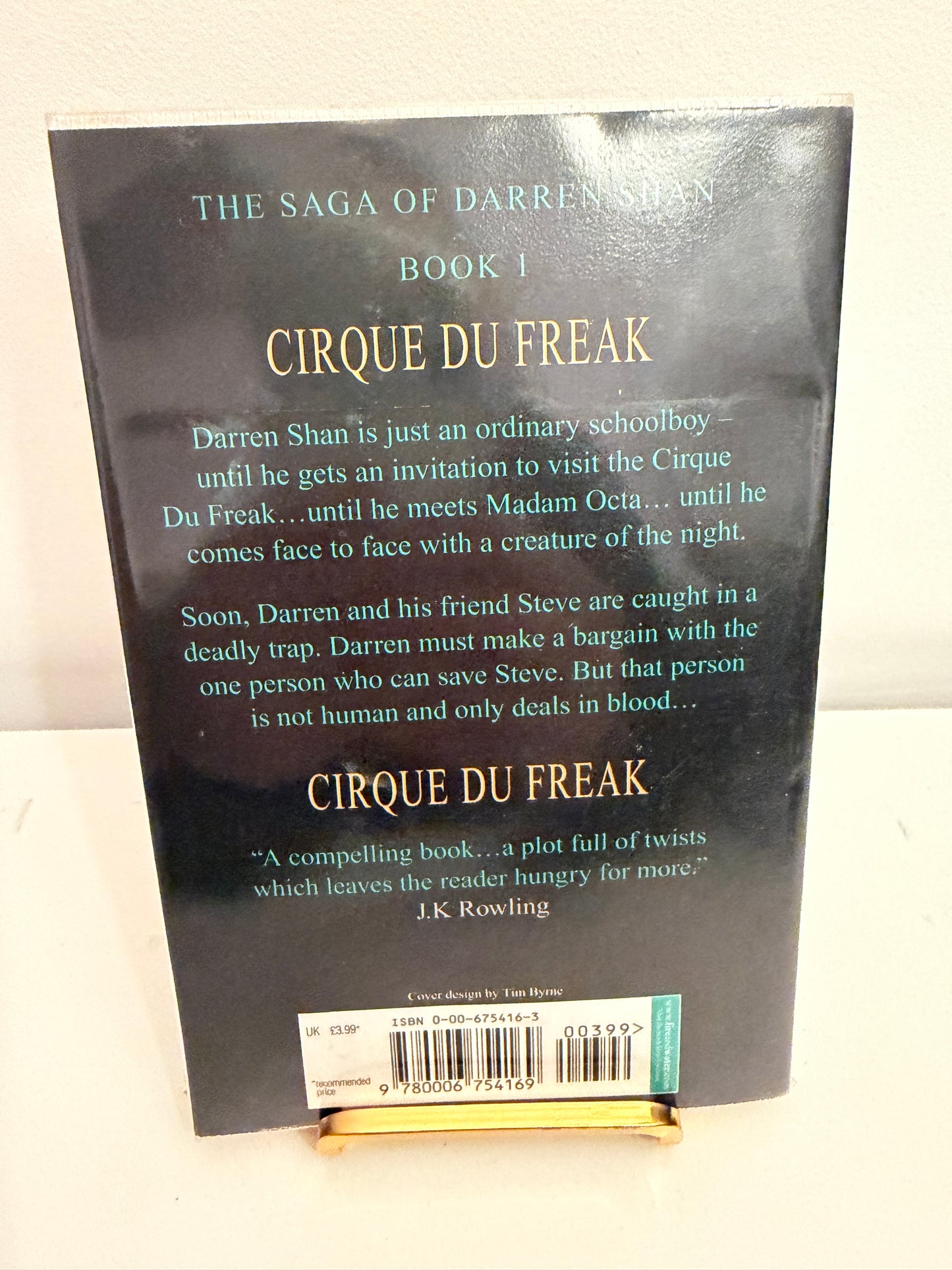 Cirque Du Freak by Darren Shan Book 1 in the Saga (paperback book)