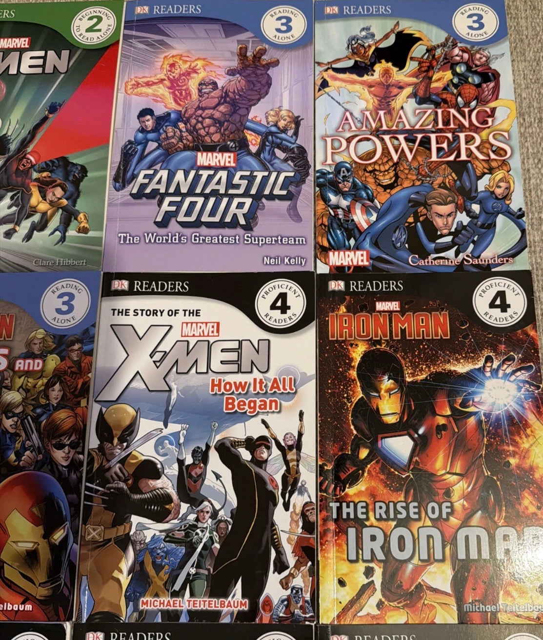 15 x DK Readers Marvel Books - Fantastic 4, X-Men, Spider-man, Iron Man