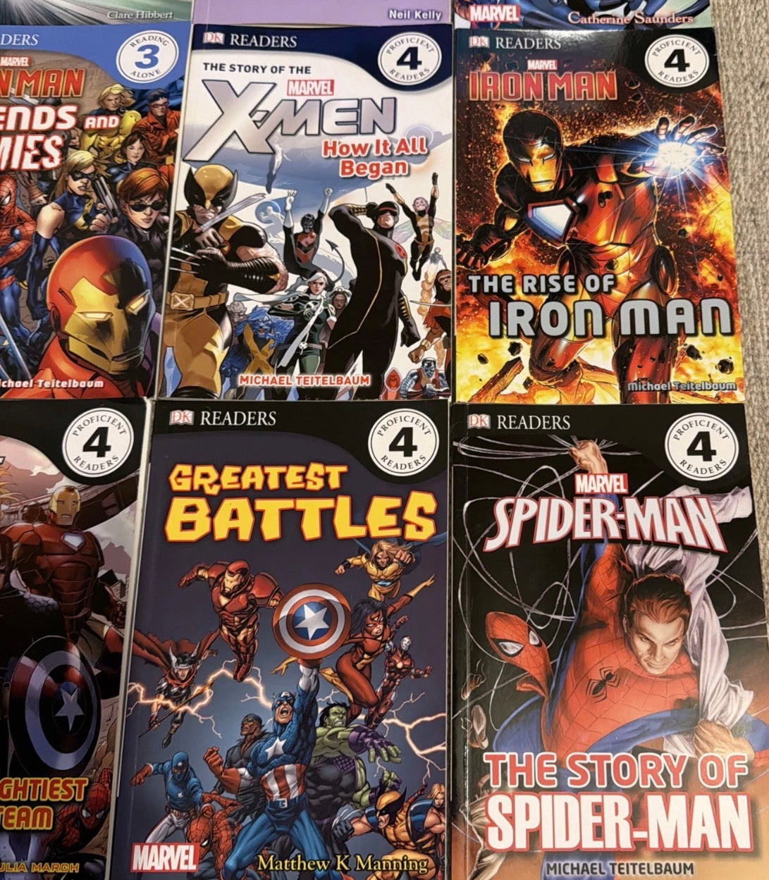 15 x DK Readers Marvel Books - Fantastic 4, X-Men, Spider-man, Iron Man