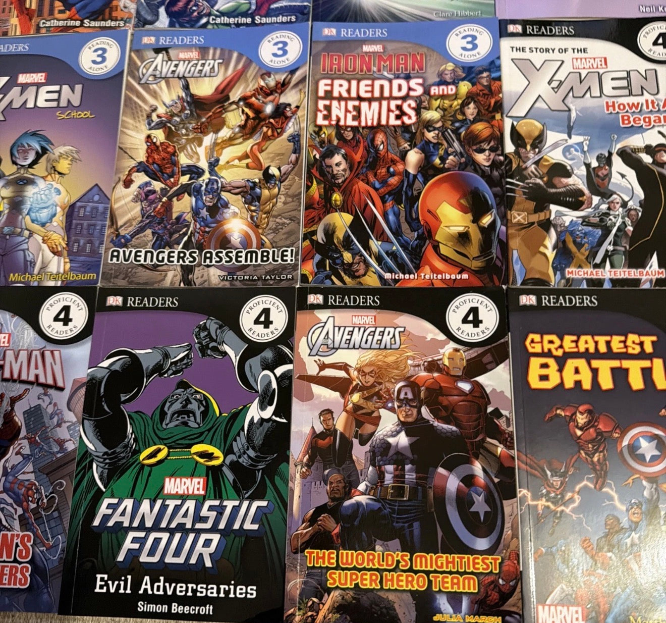 15 x DK Readers Marvel Books - Fantastic 4, X-Men, Spider-man, Iron Man