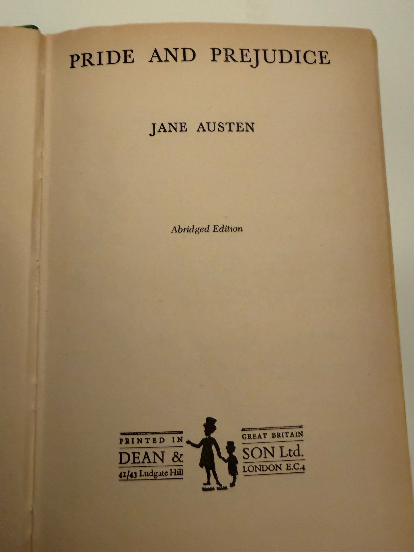 Pride and Prejudice Abridged Edition by Jane Austen(Hardback book)  Dean and Son