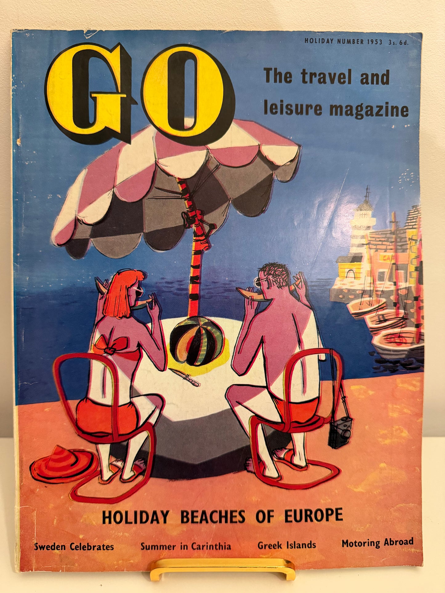 GO Magazine – Holiday Number 1953 | Vintage Travel Classic with Playful Beach Cover Art