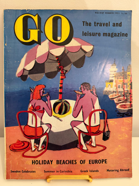 GO Magazine – Holiday Number 1953 | Vintage Travel Classic with Playful Beach Cover Art