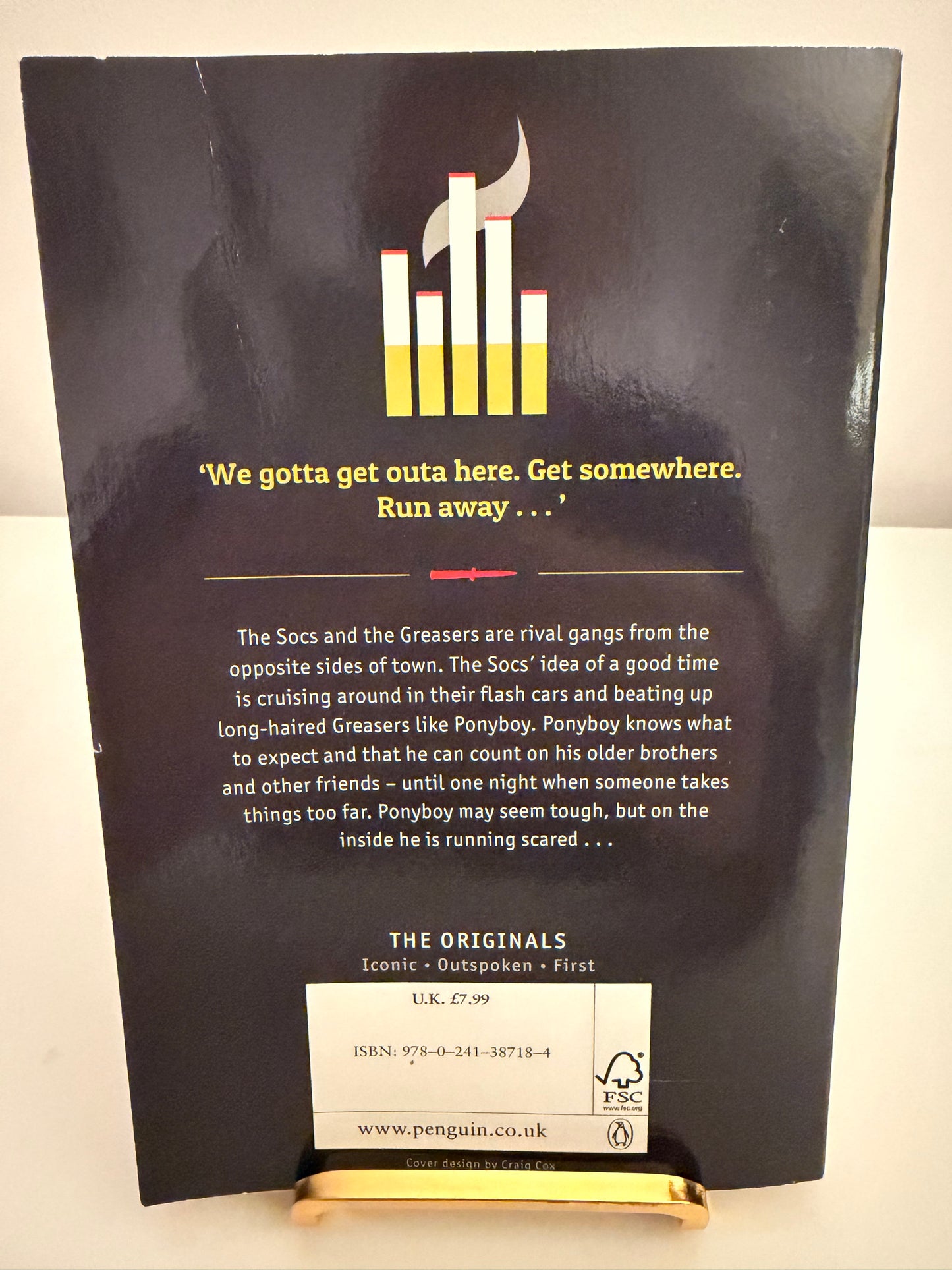 The Outsiders by S. E. Hinton (paperback book)