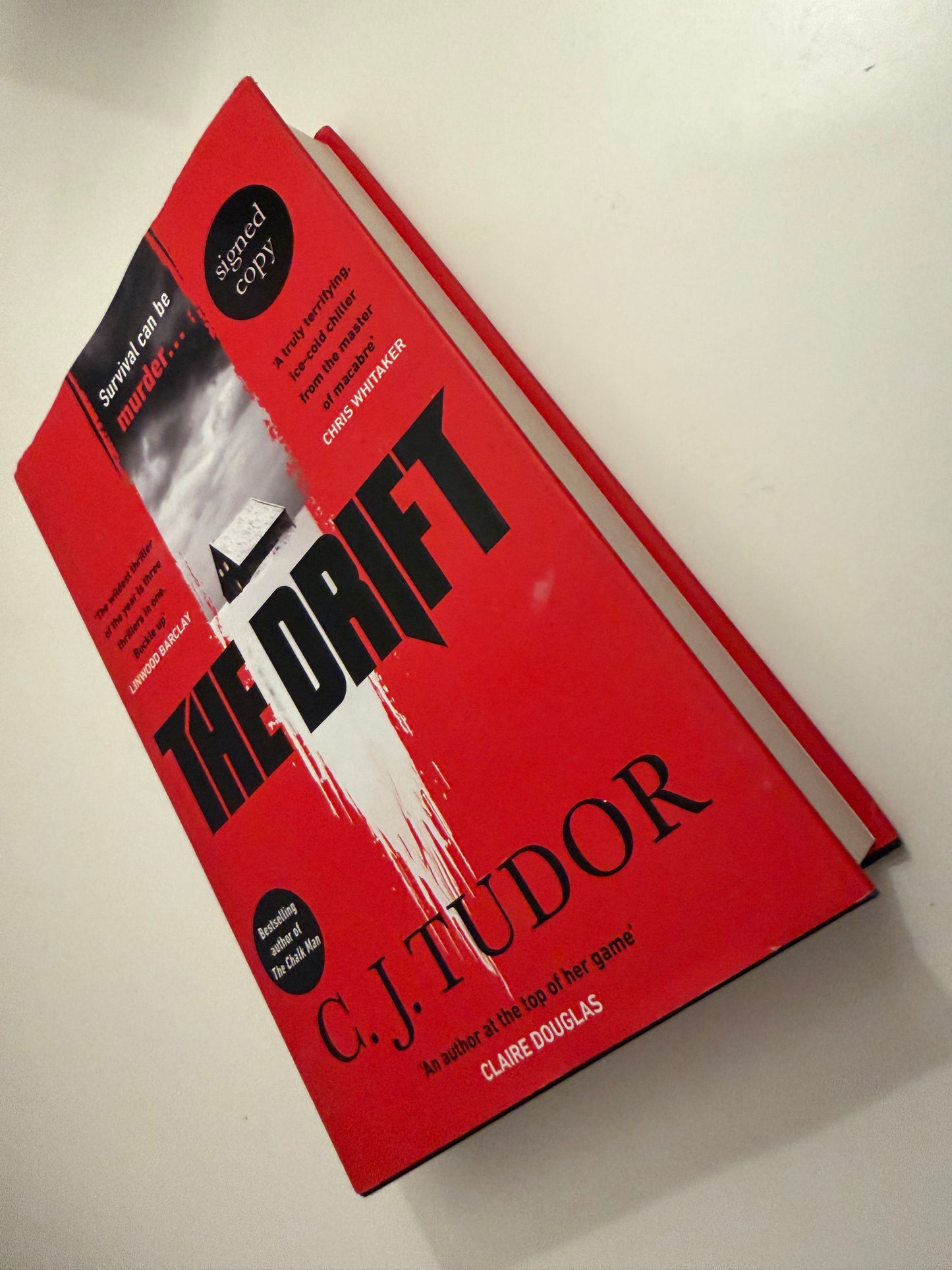 SIGNED The Drift by C.J. Tudor (hardback book)