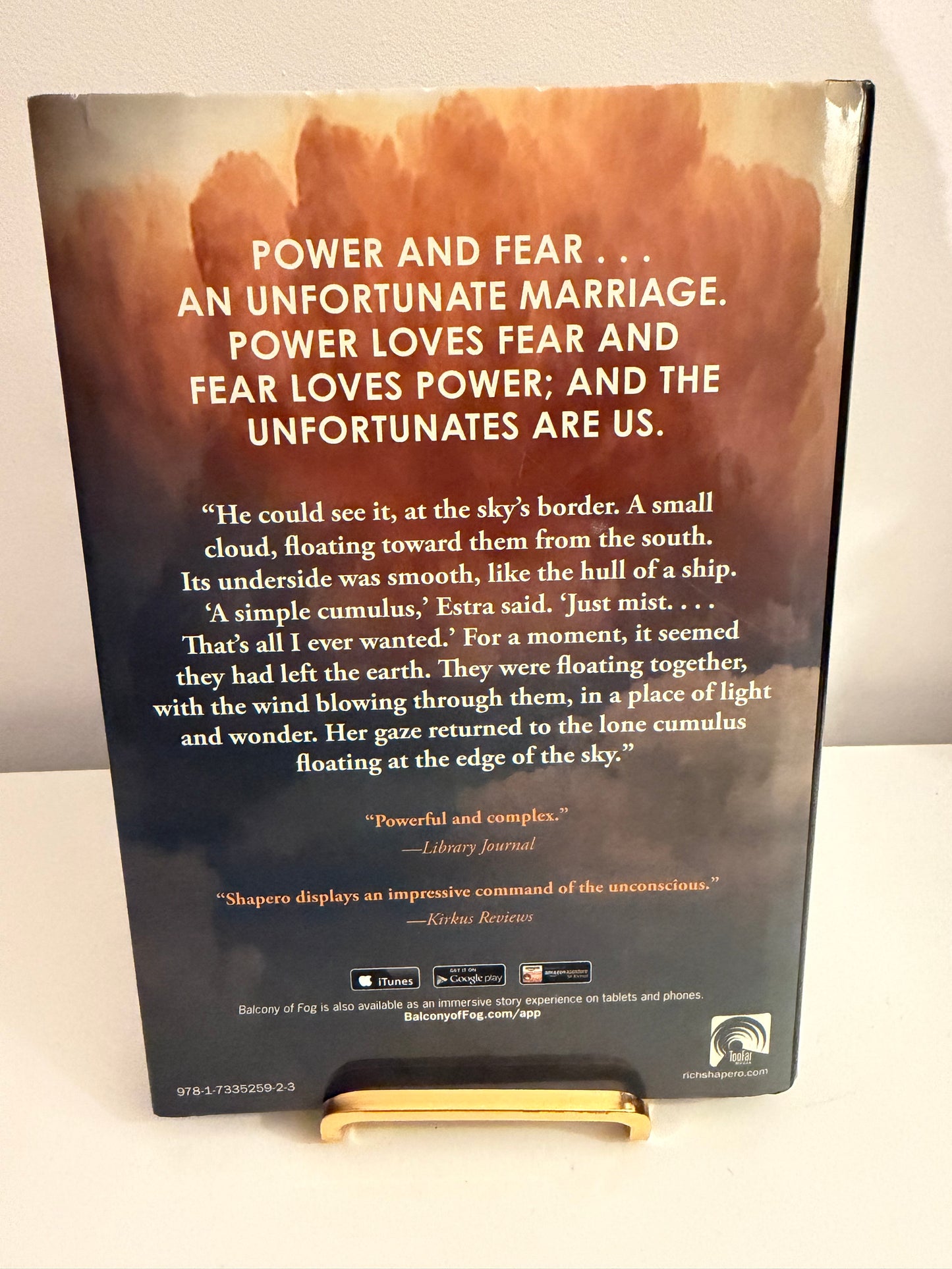 Balcony of Fog A Novel by Rich Shapero (hardback book)