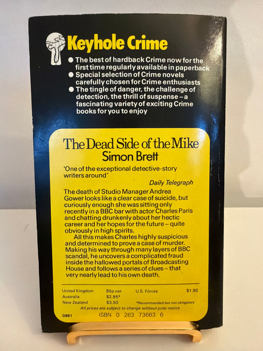 The Dead Side of the Mike by Simon Brett (paperback book)